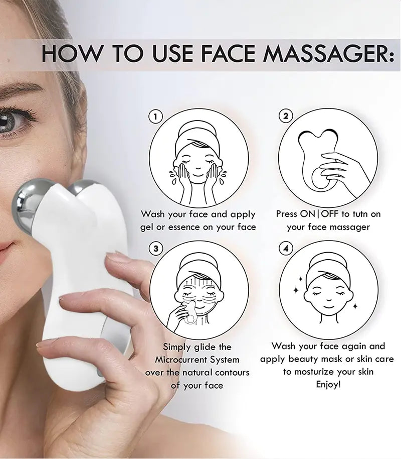 KinseiBeauty Microcurrent Face Massager & Skin Tightening Lifting Facial Wrinkle Remover